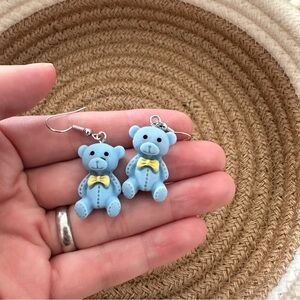 3 for $20 Handmade Blue Bear Earrings